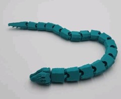 3D Printed Articulated Basilisk – Green with White Eyes – Moving Parts