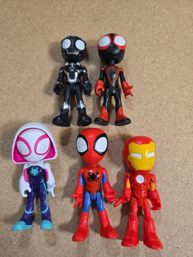 Spidey and His Friends Set of 5 Hasbro 2021 Ironman Black Panther Miles Morales