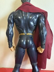 Superman Action Statue Figure w/ Fabric Cape, Blue Red Flesh Plastic