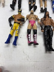 WWE AEW 27+ Action Figures Accessories Lot Undertaker Rock Brett Hart