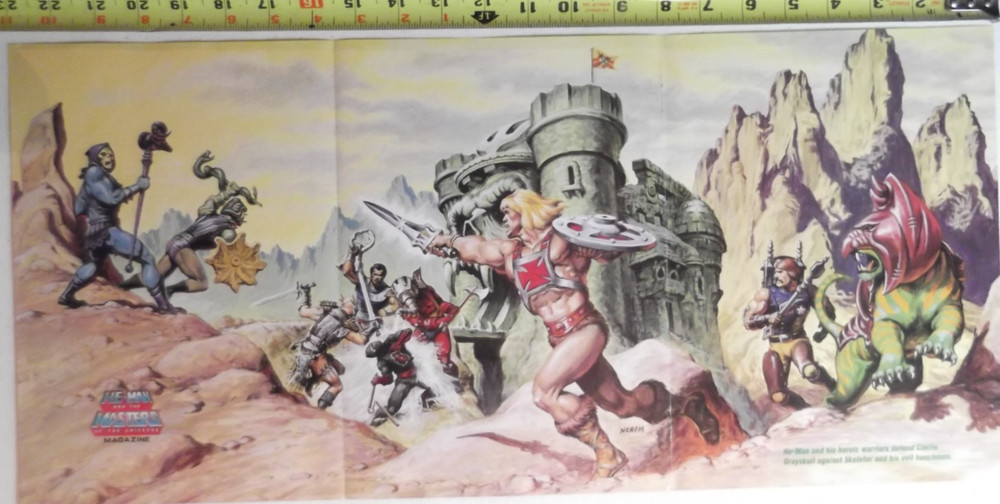 Grayskull Battle Poster Vtg 1980’s Motu He-man Skeletor Battle Cat, Earl Norem