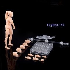 1:18 Scale Male Woman Joint Flexible PVC Action Figure Body Head Toys 10.5cm