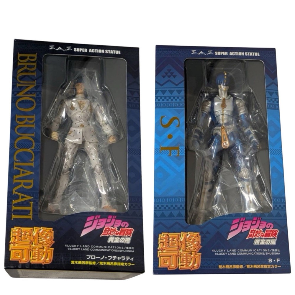 Medicos Super Action Statue JoJo Bruno Bucciarati & S.F. Figure Set Japan NEW