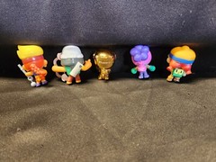 LOT OF 5-Line Friends Brawl Stars Mini Fig- CHASE GOLD LEON/Bo/Amber/Rosa/Jessie