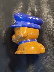 Unbranded Light Plastic Police Dog Toy Figure- 2.25 In Tall WEAR