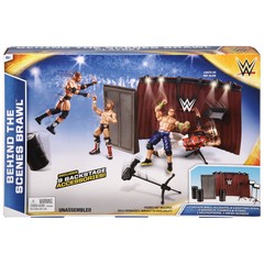 WWE Behind The Scenes Brawl Playset Backstage Promo Curtains Lights Rigs