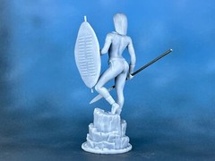 Figure zulu girl warrior 40mm Resin Soldiers. Tabletop Miniature