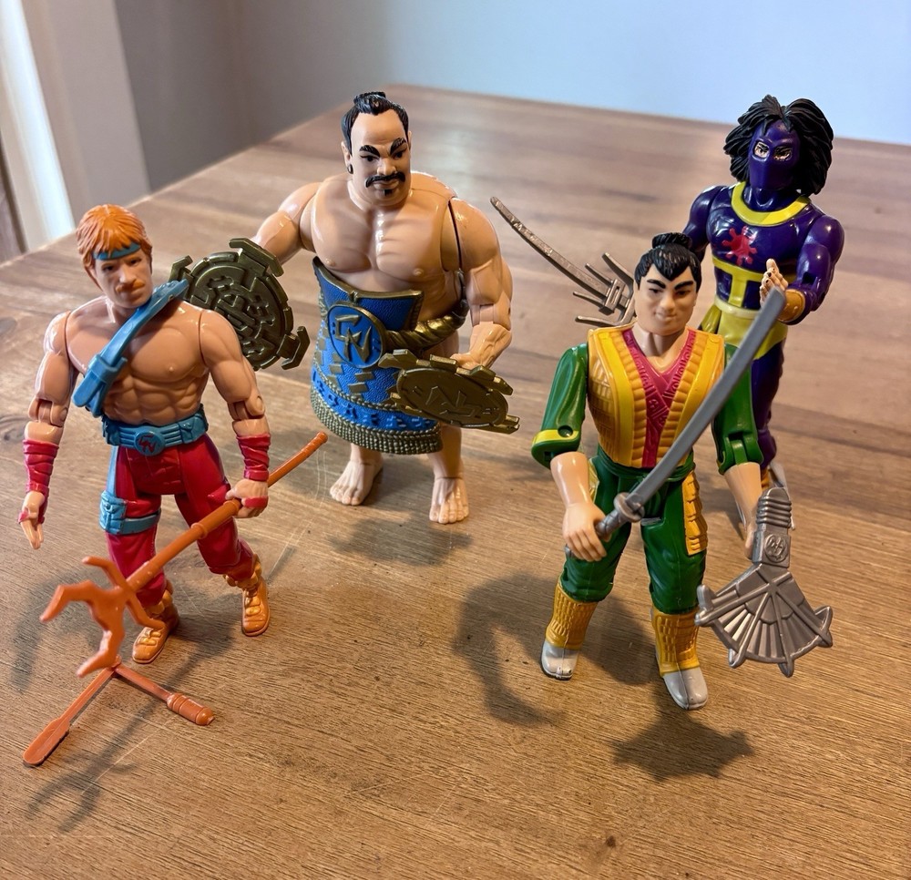 Chuck Norris 1986 Karate Kommandos Action Figure Set 4 Pieces, All Complete