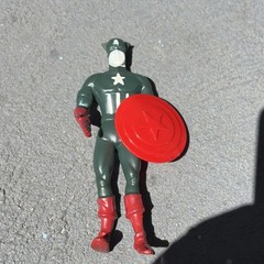 Vintage Lakeside Captain America Super Flex Action Figure and Shield 1966 Marvel