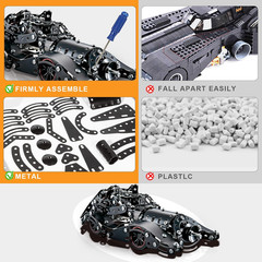 Erector Sets for Boys Age 8 9 10 11 12-16 and Older, 332 Pcs Batman Model Car Bu