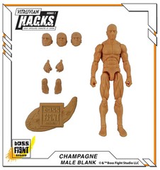Beige Blank Male 1:18 Scale Boss Fight Studio Action Figure 3 3/4″ For Customs