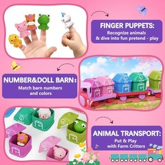 Train Set Toddlers for 1-3 Learning for Ages 1 2 3,Montessori Learning Matchi…