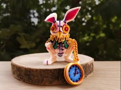 Articulated White Rabbit, Flexi Halloween gift, 3D Printed