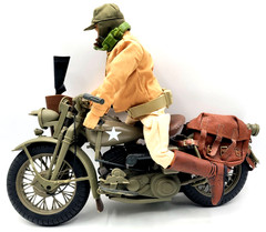 Hasbro GI Joe WW2 Harley Motorcycle And Courier With Accessories