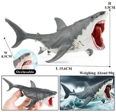 Megalodon Shark Toy Action Figure 6″ Small Animal Figurine Doll Gift for Kids