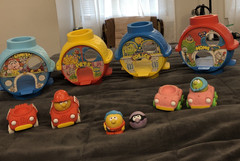 Vintage 1985 Parker Brothers Nerfuls Characters Round Town & Vehicles Toy Lot