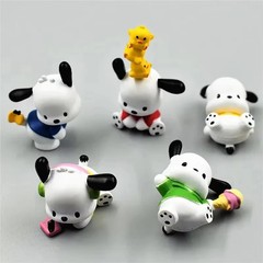 Hot 5Pcs Sanrio Anime Figure3-4cm Kawaii Pochacco Melody Model Accessories Child