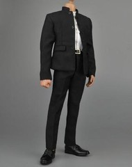 1/6 black Chinese tunic suit Kung Fu Ip Man school Uniform set for hot toys❶USA❶