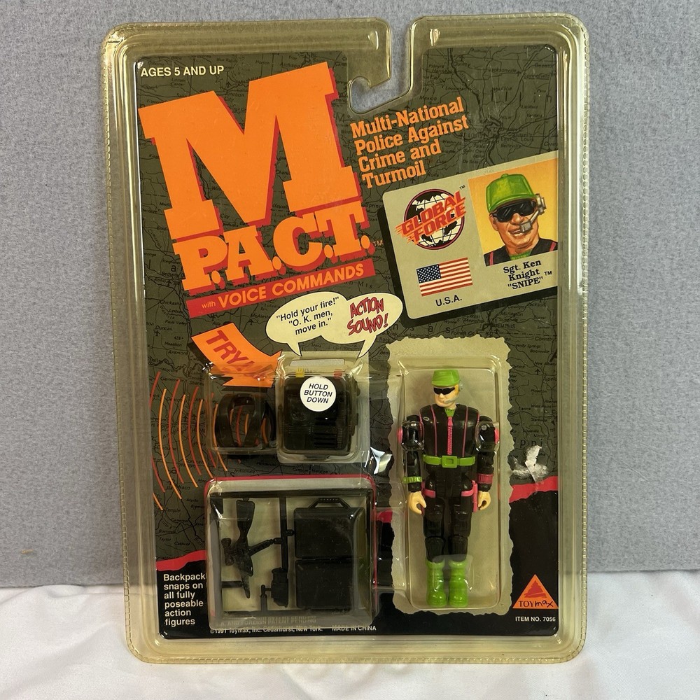 Toymax M PACT Sgt. Ken Knight, Snipe Figure 1991 M P.A.C.T. Sealed New MOC