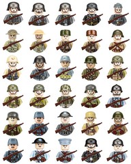 WWII Military Figure Playset Soldiers Weapons Sandbags Toy Set
