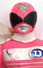 Vintage Denshi Sentai Denziman PINK Power Rangers Soft Vinyl Figure POPY Japan