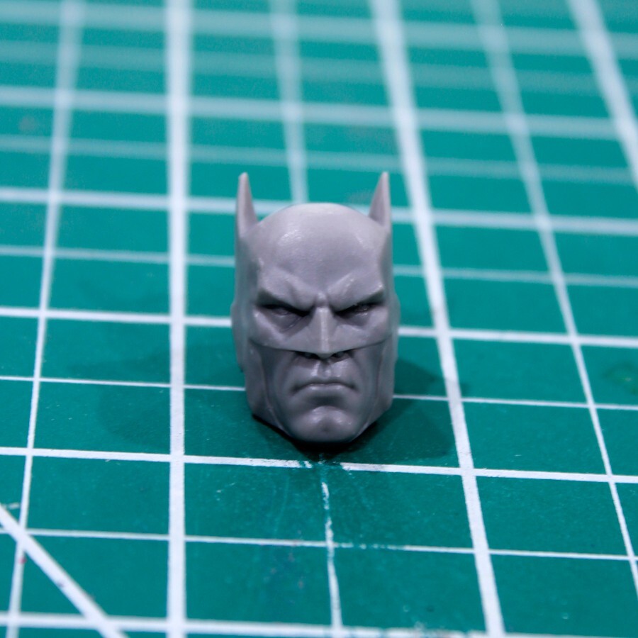 Custom Resin Caped Crusader head cast 7in. scale 1:10 McFarlane Batman TDK