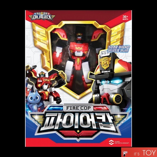 Miniforce Super Cops FIRE COP Red Police Fireman Transforming Robot Head Badge