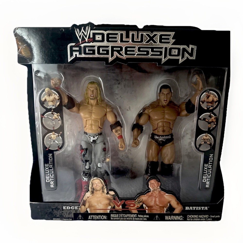WWE Deluxe Aggression 2 Pack Edge Vs Batista Jakks Pacific