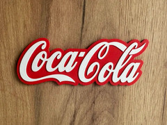 3D Printed Coca-Cola Logo Sign Red and White Wall Art New Coca-Cola Sign