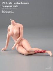 US STOCK 1:6 Flexible Seamless Normal Skin Large Bust Breast Female Figure Body