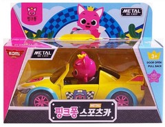 Pinkfong Baby Shark Metal Sports Car Pull Back Door Open Die Cast