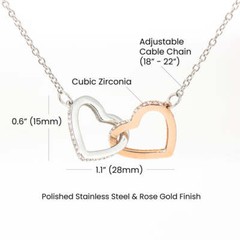 Gift for Wife from Husband, Interlocking Heart Necklace