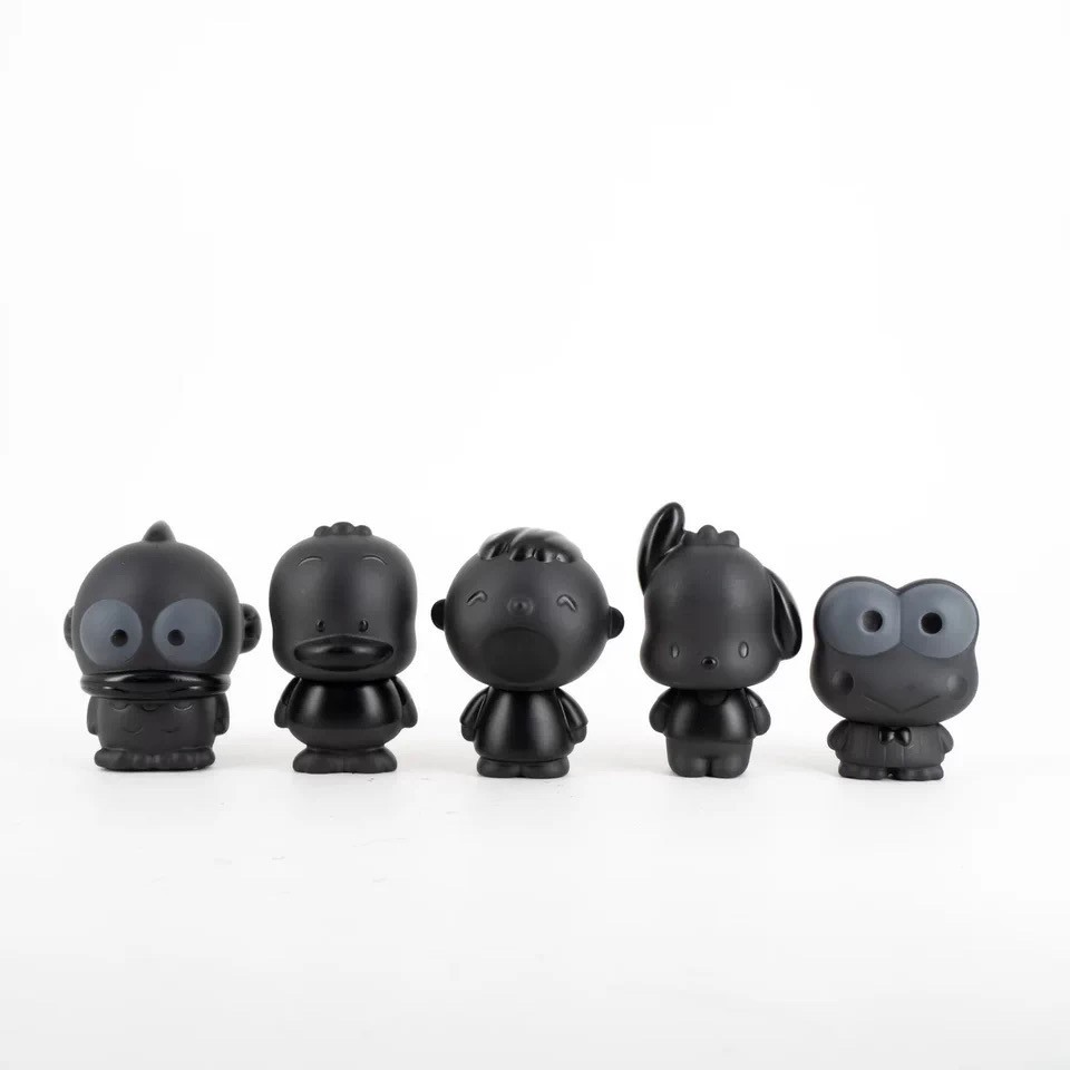 UNBOX SANRIO MINI IN BLACK 2nd Set(5Pcs) SOFT VINYL Sofubi Figure Toy H7CM/2.8in