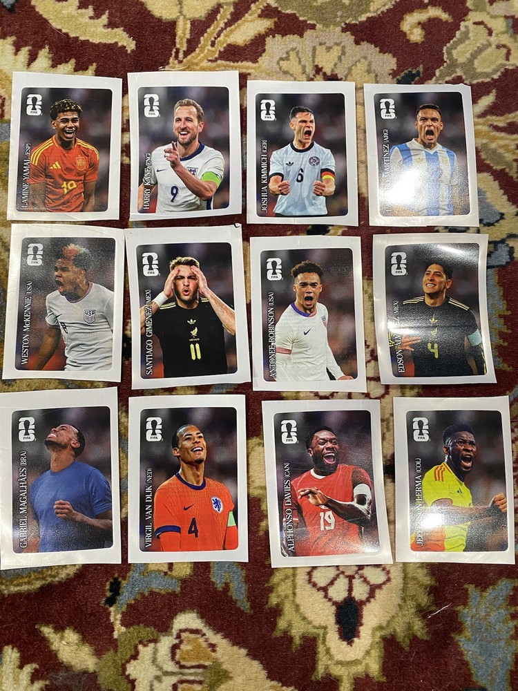 Lot Of 12 different Panini Coca Cola Stickers World Cup 2026 Soccer