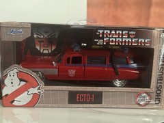 Jada Transformers X Ghost Busters(White)Optimus Prime & (Red) ECTO-1