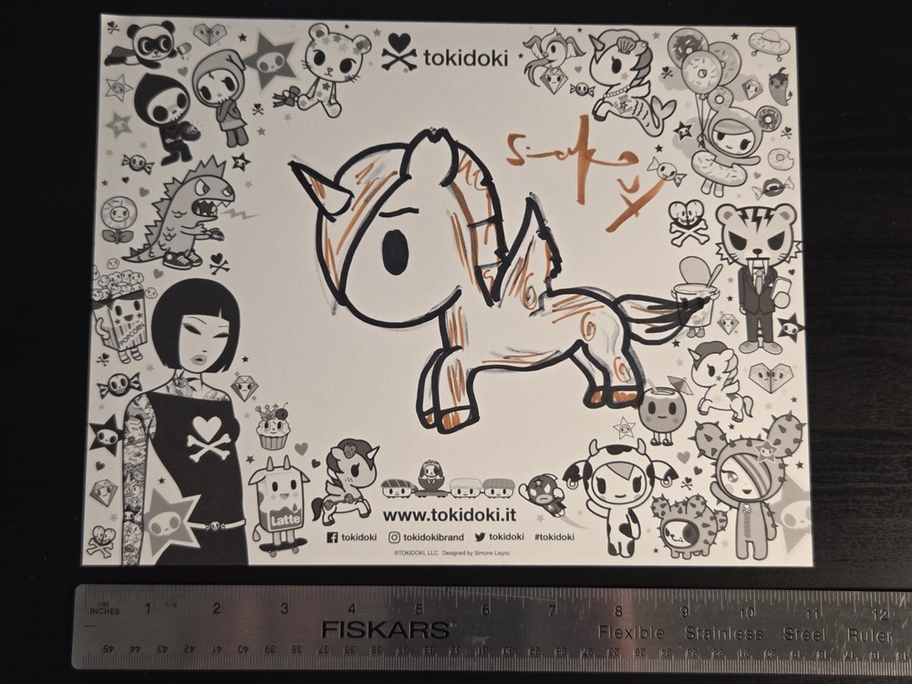 Tokidoki Unicorno Original Art Sketch by Creator Simone Legno GROOT at NYCC 2017