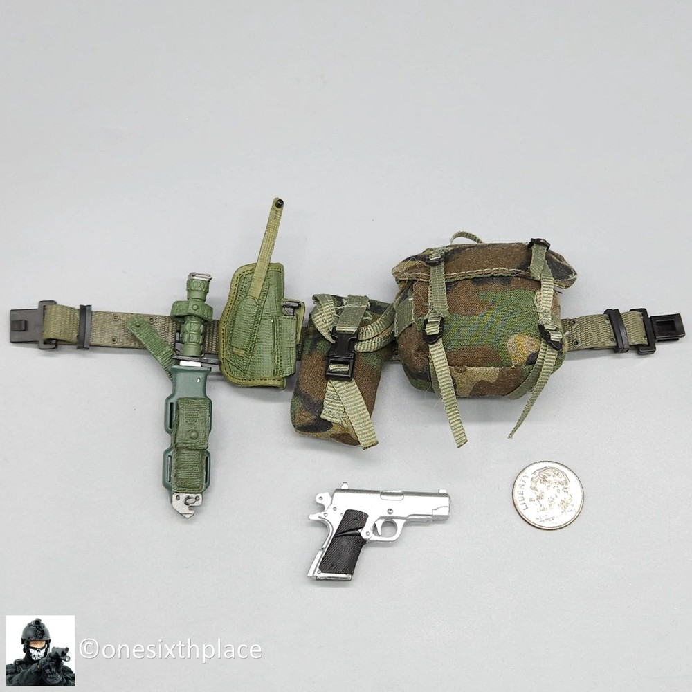 1:6 scale Dragon CIA Agent Jones Belt Pistol Knife Pouch Set for 12″ Figures