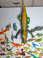 Lot of 130+ Plastic Rubber Dinosaurs 1 Battery Operated & Vintage Animals