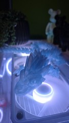 24” Articulated Crystal Dragon 3D Printed – Sky Blue Translucent PLA – Flexible