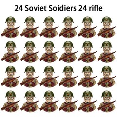 WWII Military Figure Playset Soldiers Weapons Sandbags Toy Set