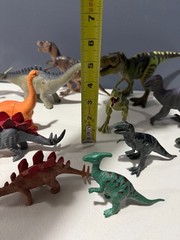 Vintage Dinosaur Toys Lot of 16 Mixed Rubber and Plastic Dino Figures