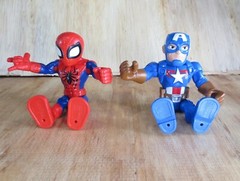 Lot of Spiderman Captain America Playskool Marvel Super Hero Adventures 5″ 2018