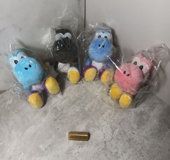 Sanei Mario Yoshi’s Island Black Pink Blue Yoshi Plush DOLL Tagged KPS DS 5”