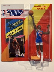 💥🏀 1992 DERRICK COLEMAN Starting Lineup, NJ Nets, NBA, Card & Poster 🏀💥