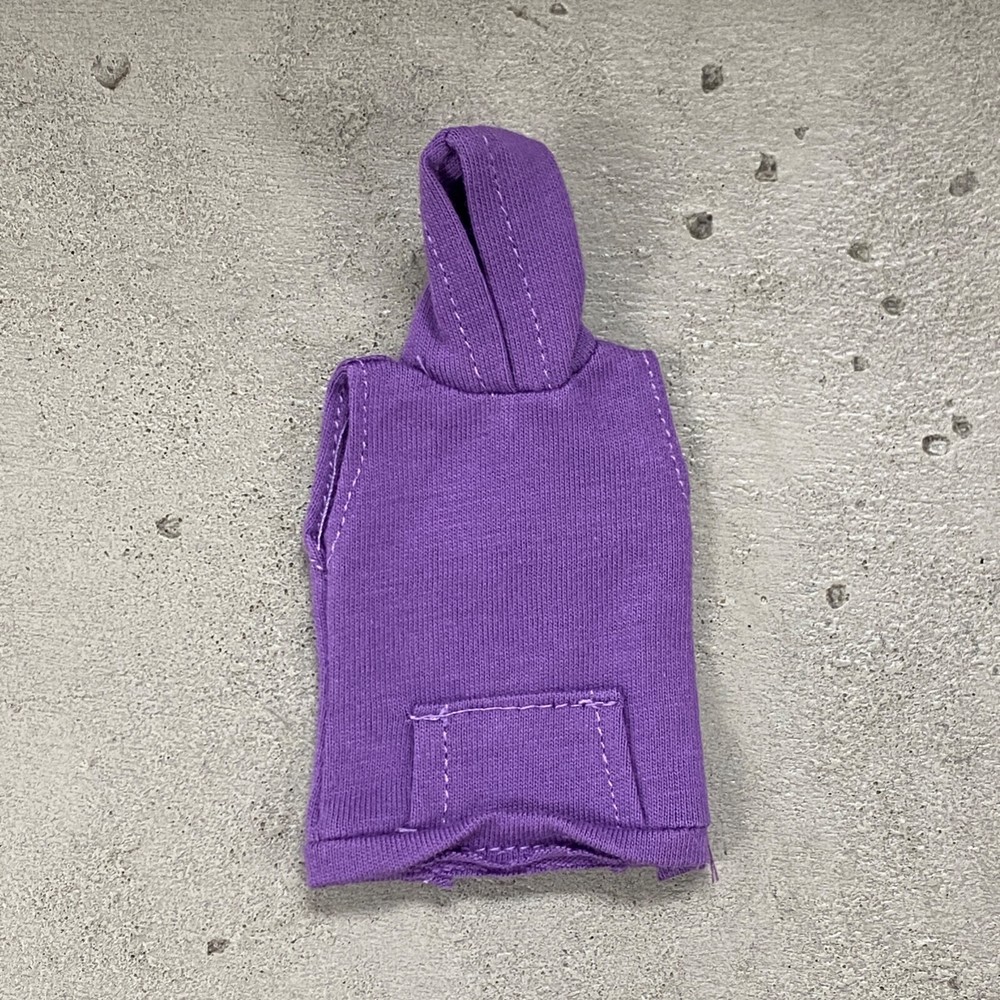 SU-SLH-PP: Purple Sleeveless Fabric Pocket Hoodie for 7″ Mattel WWE Figure