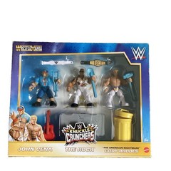 WWE WRESTLEMANIA KNUCKLE CRUNCHERS – JOHN CENA – THE ROCK – CODY RHODES SET!