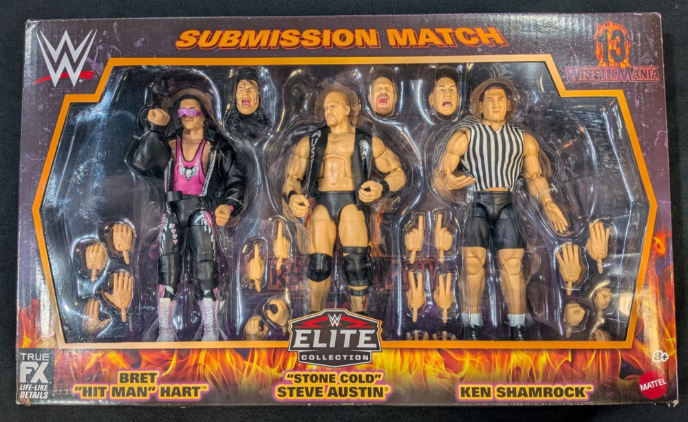 WWE Elite Wrestlemania 13 Submission Match 3-Pack Figures NIB