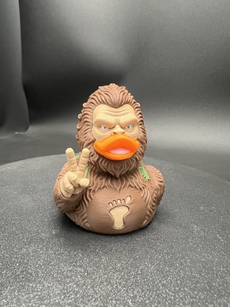 Bigfoot Ducky Figurine Giving The Peace Sign! 3” Tall And Ready For Your Jeep!