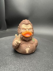 Bigfoot Ducky Figurine Giving The Peace Sign! 3” Tall And Ready For Your Jeep!