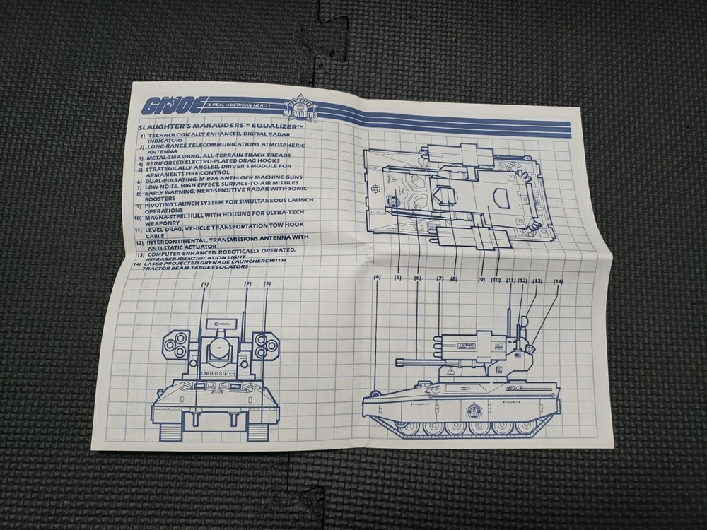 GI Joe 1989 Original Blueprints Manual Slaughter’s Marauders Equalizer Vintage
